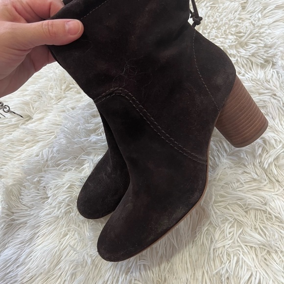 Madewell Neva Brown Suede Fold-Over Booties - Size 6.5 - Picture 10 of 12